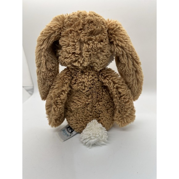 Jellycat Bashful Wriggle Bunny Plush Medium 2016 Rabbit Tan & Cream Shaggy Fur - Picture 3 of 14